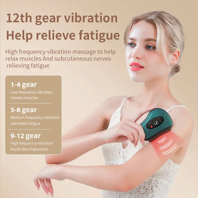 Factory Supply High Quality Scraping Board Massage Vibration Gua Sha Bian Stone Heat Therapy Usb Electric Guasha Board