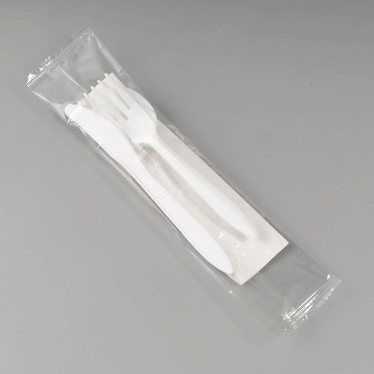 China Factory Custom Restaurant Silverware 2.5g Wrapped Disposable Pp Salad Black Plastik Plastic Forks Pack