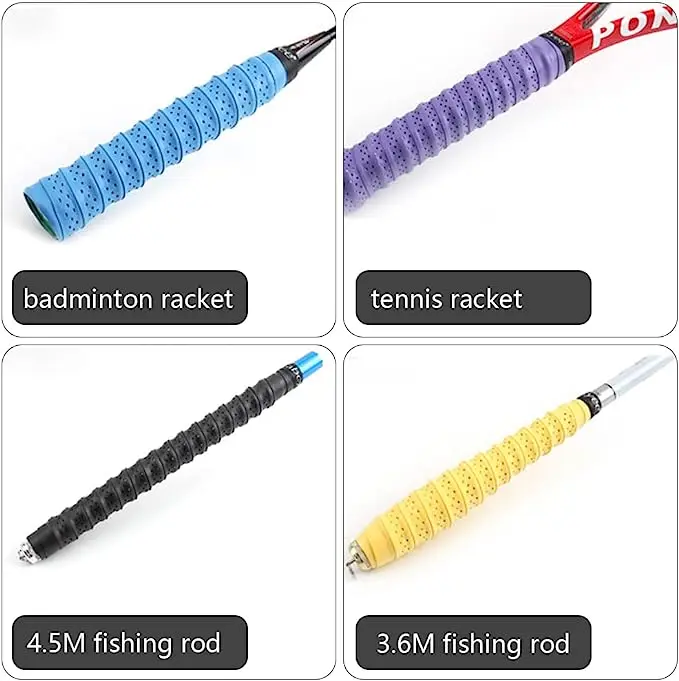 Tennis Racket Grip Tape Badminton Grip Tape with Anti Slip Perforated Super Absorbent Pu Racquet Handle Grip Pro Overgrip