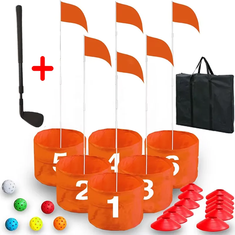 Manufacturers creative portable lightweight golf bucket club combination can be used for indoor and outdoor golf training.