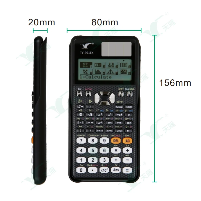 Scientific Calculator 417 Function 2 Line 10+2 Digits Written Display Solar and Battery Calculators for School College Students