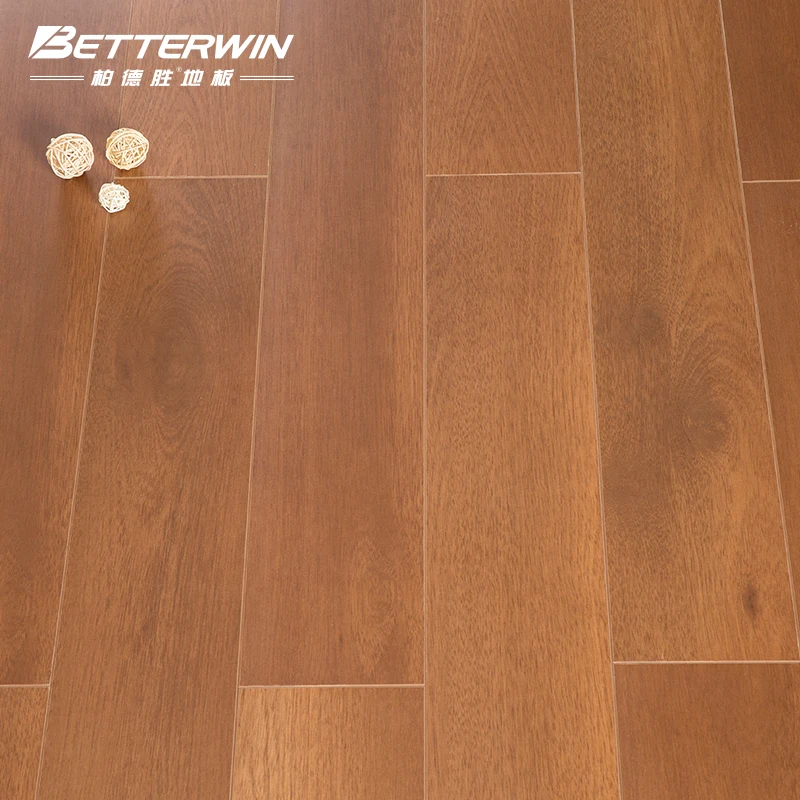 8mm-12mm Click Laminate Wood Flooring Waterproof Anti-Slip Easy Installation Walnut Color Laminate Flooring