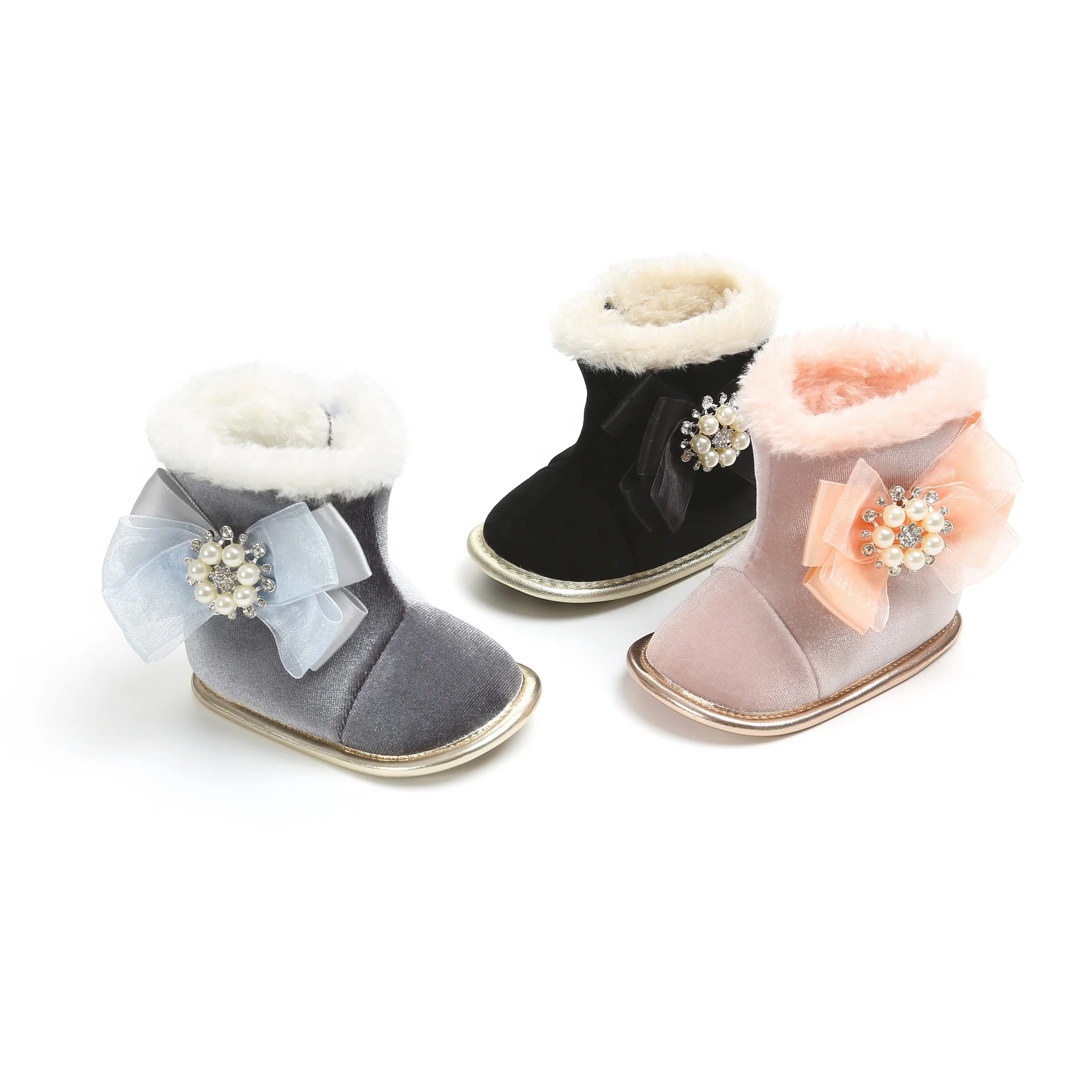 Snow Pearl Kids Toddler Fur Newborn Infant Baby Girl Winter Boots