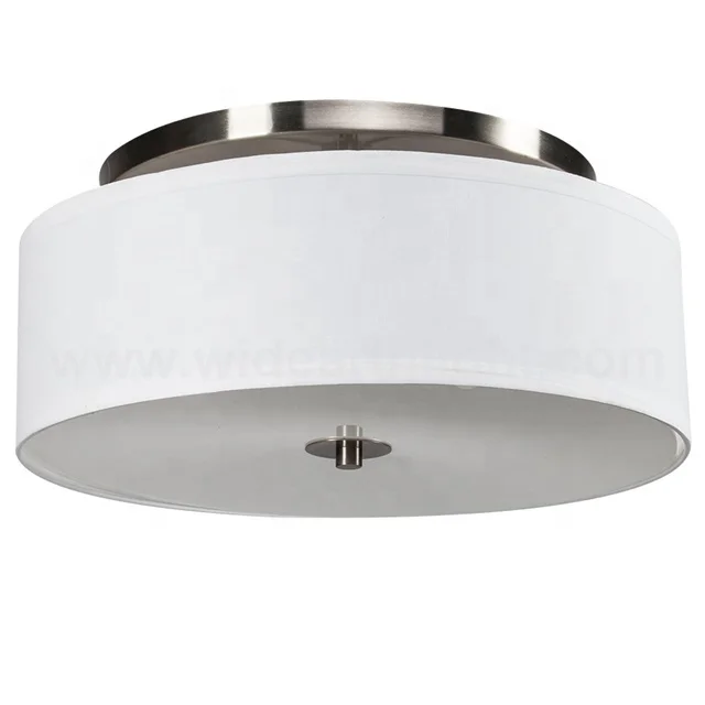 
UL CUL Approved Fabric Shade Hotel Ceiling Lamp And Flush Ceiling Lighting With Diffuser C20075 