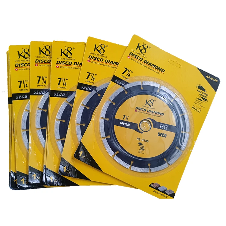 180mm 7 1/4 segment diamond saw blade cutting disc for angle grinder