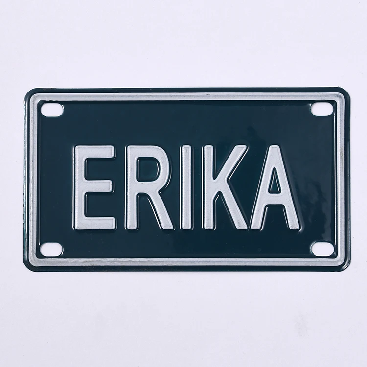 10.2*5.7cm Custom Embossed Decorative License Plates Blank Car Number Plate Unique Metal Aluminum mini name bike Plate Wholesale