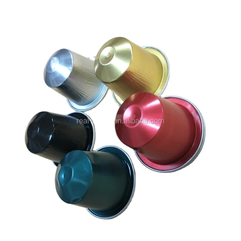 Empty pure Aluminium foil coffee capsule with cover