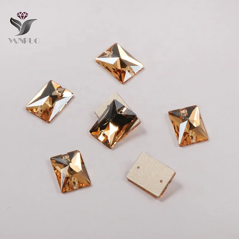 YANRUO 3250 All Sizes GSHA Rectangle Flat Back Sew-on Crystal Rhinestones Sewing Beads Rhinestones for Clothes Accessories