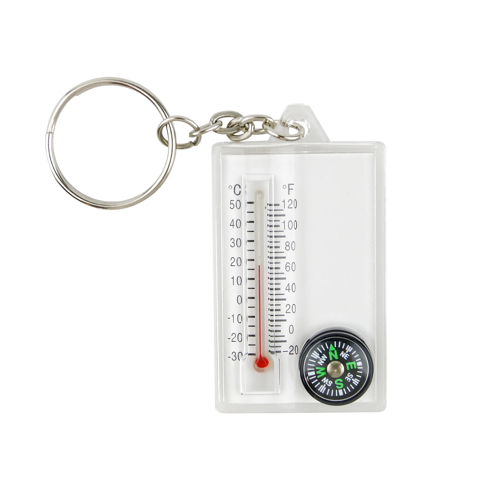 K101 keychain compass portable mini climbing button carabiner outdoor thermometer compass