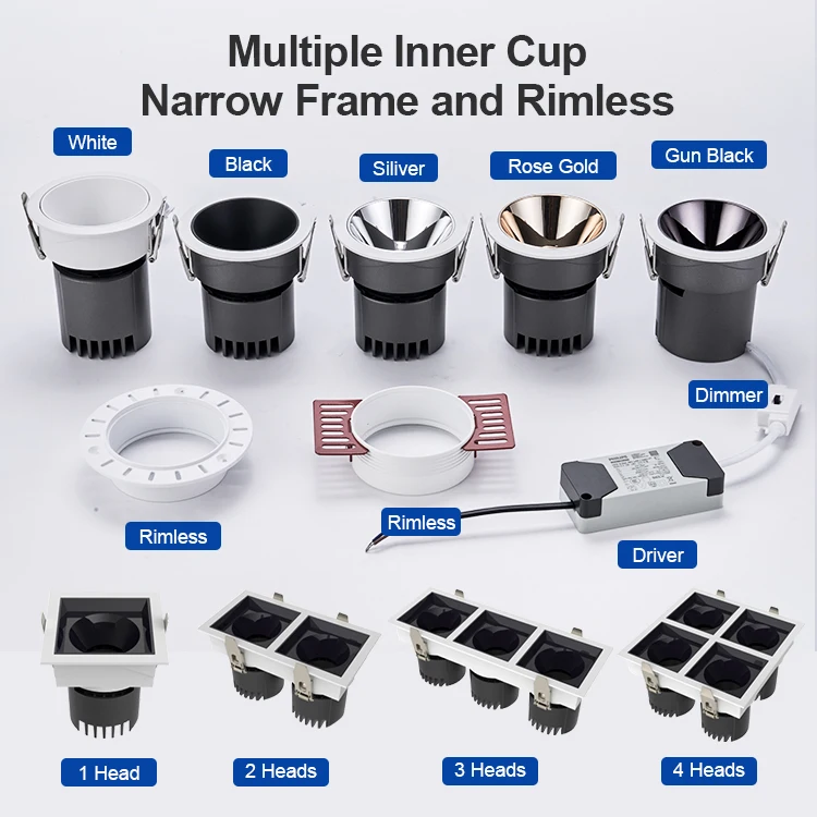 Indoor lighting Zigbee Wifi Cct Tuya Dimmable Color temperature RGB Smart Led Downlight