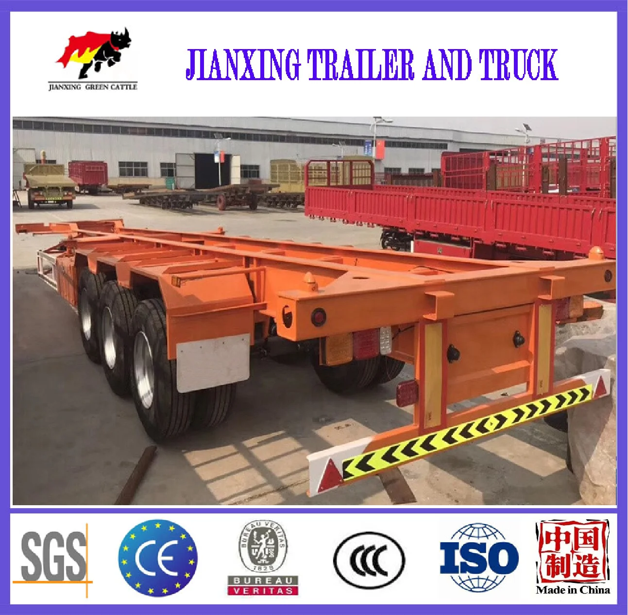 3 axles skeleton container semi trailer chassis trailer jost screw container twist lock container skeleton truck semi trailer
