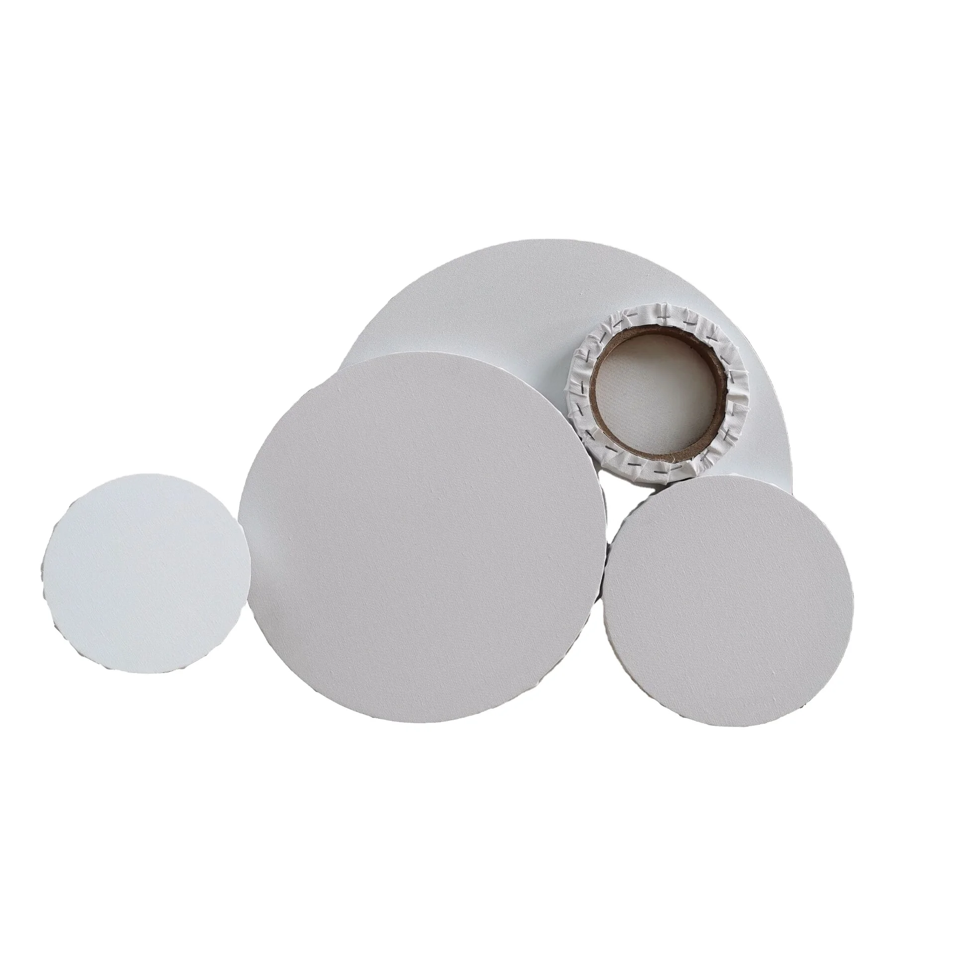 Пользовательские оптовые продажи, чистый белый Лен, чистый хлопок, холст, круглая растягивающаяся холст, художественная рама для ручной росписи