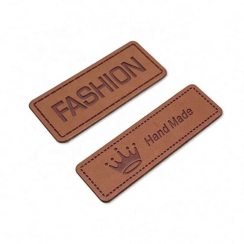 Custom Pu Labels For Jeans Tag Embossed Leather Label Patch Clothes Garment