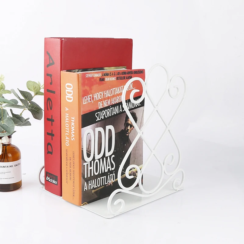 European Hot Sales Retro Metal Bookends Black L-Shaped Bookend Supports on Office Desk And School