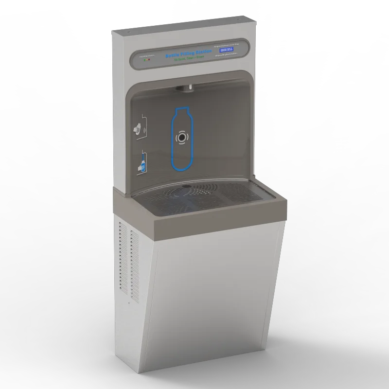TB45-2CV Refrigerated Surface Mount Bottle Filling Station Filtered 8GPH Stainless Steel Water dispenser cooler