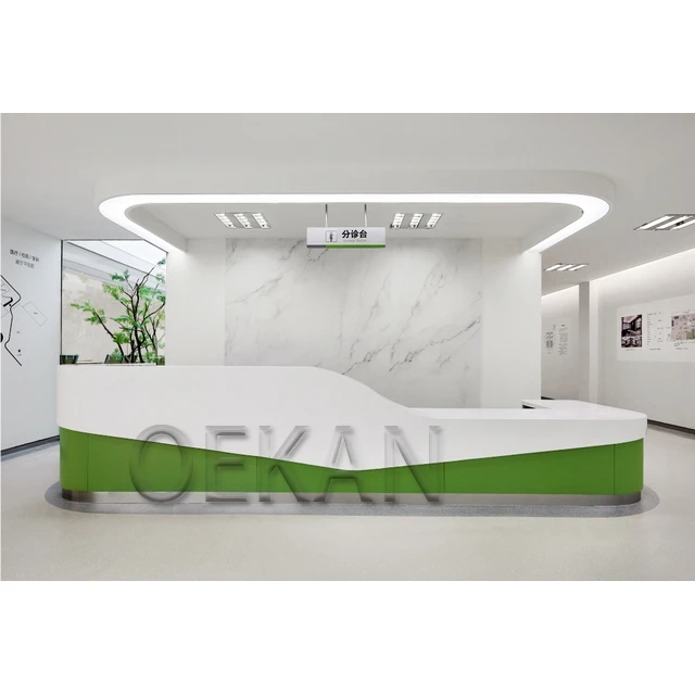 EVERPRETTY- OEKAN Wear Resistant Hospital Marble Right-tangle Shape Nurse Station Table