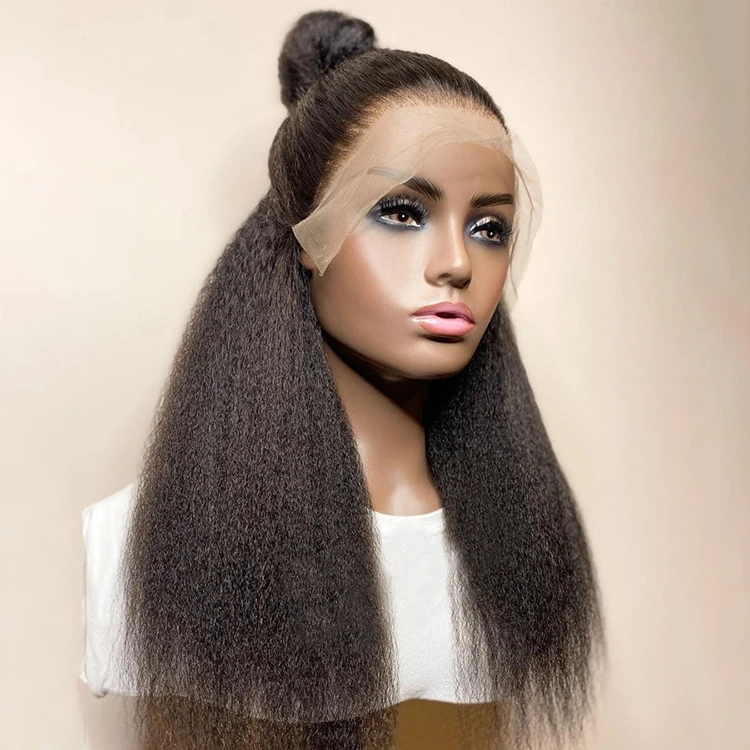 Естественный вид 10 дюймов закрытие шнурка 360 половина парик из натуральных волос тонкое предварительно вырезанные кудрявый