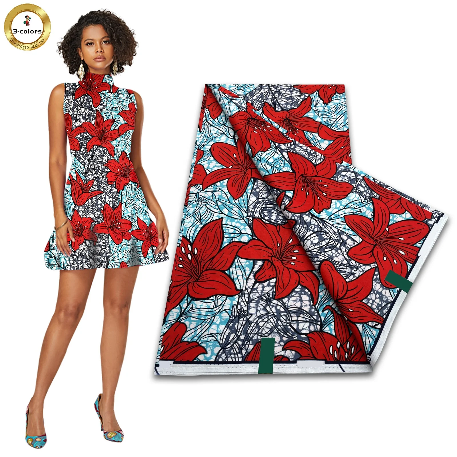 Фабричная продукция высококачественные африканские ткани из 100% хлопка с восковым принтом