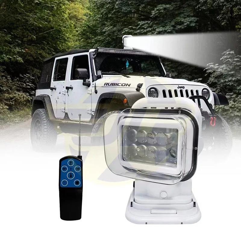 Remote control 12v 7.8inch 50w long distance boat search light spotbeam 1000m high tech searching light with black color