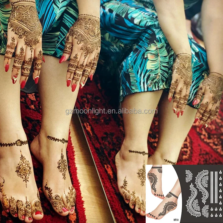 Заводские изготовленные на заказ наклейки Mehndi ПВХ хна Татуировка наклейка для ног трафареты татуировок