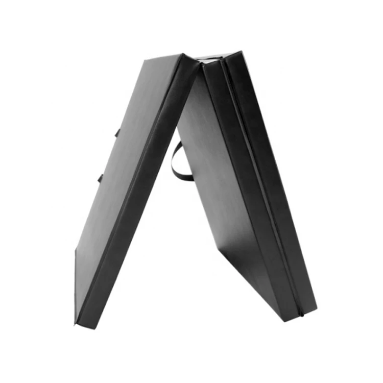gym home exercise 3-Fold Black Foldable Gym Mat yoga mat gymnastic mat