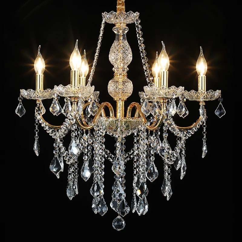 HITECDAD K9 Crystal Chandelier Modern European style Lighting for living room bedroom dinning room elegant decorative lamp