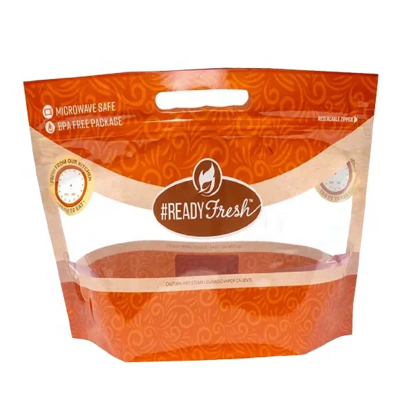 High Temperature Microwaveable Deli Food Turkey Duck Pork Pouch Grilled Roast Hot Chicken Bag With Handle