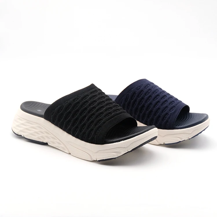 Knit Fabric Woman Beach Casual Flat Slipper Outdoor Sandal