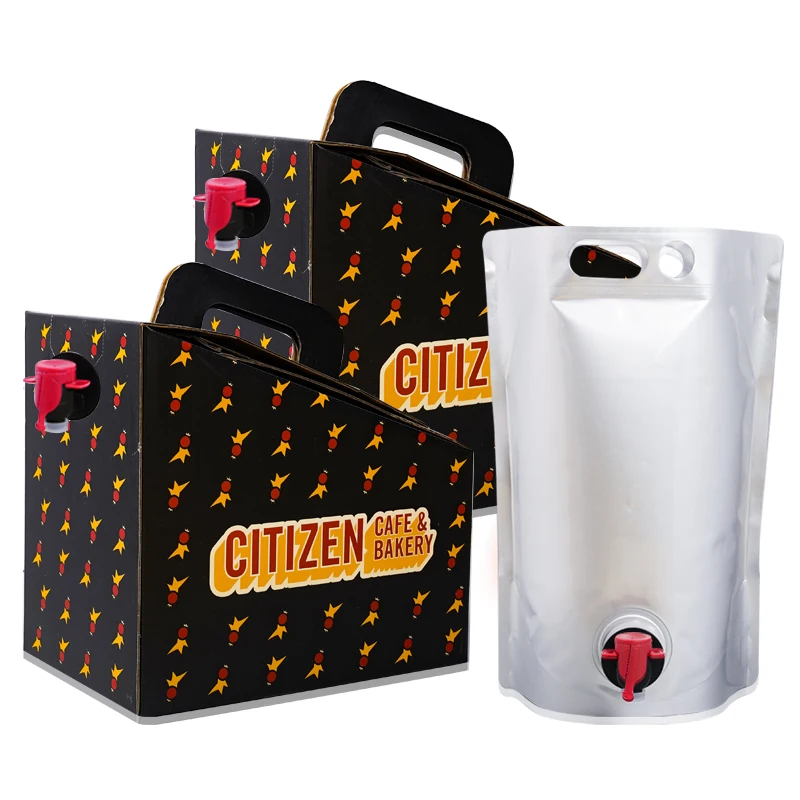 Custom 3l 10l 20l Bag in Box Filling Roll Oil Juice Bag Liquid Packaging Wine Water Dispenser Pouch Coffee bags