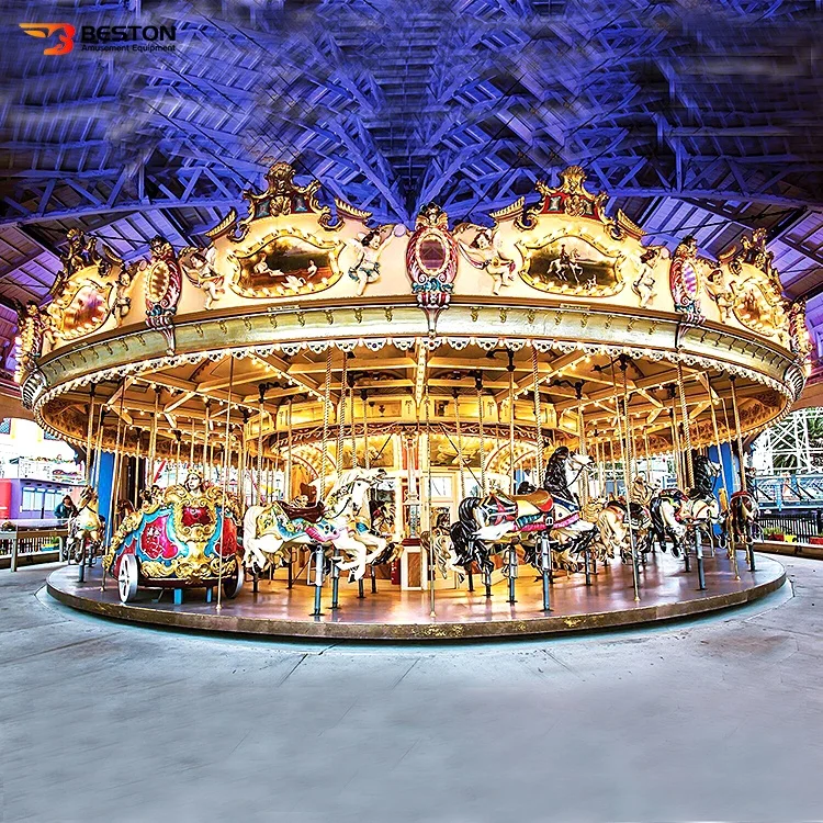 Kids Amusement Park Attractions 20 Seats Carousel Merry Go Round Rides For Sale
