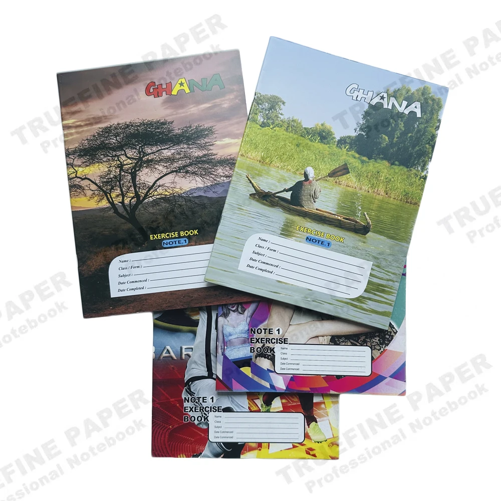 Wholesale 18*24cm Custom Design 80-Page Ghana School Note1 Exercise Book for Students High Quality Hardcover Planner Paper Cover