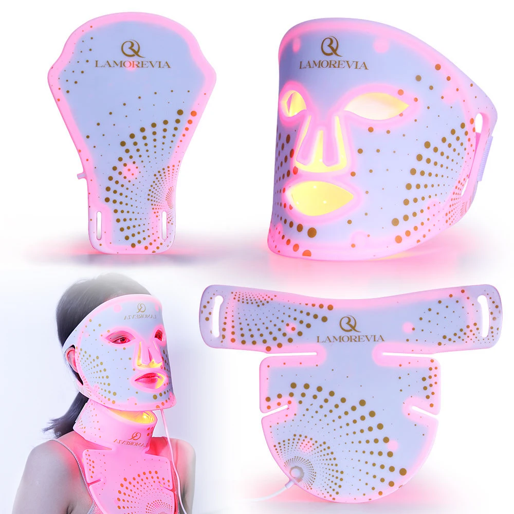 LAMOREVIA LED Facial Mask Photon Skin Rejuvenation Portable Home use PDT Photon Light Facial Mask Facemask LED Face Mask