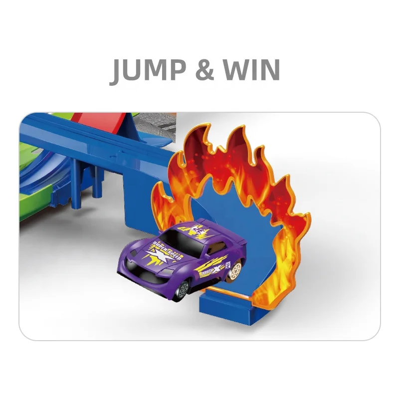 Banatoy 2024 New Railcar Set 360° Spinning Inertia Power Shuttle Catapult Track Set with 1 Alloy Sliding Car for Kids