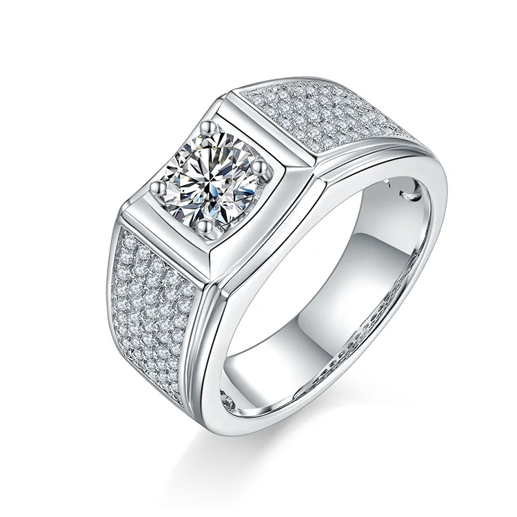 Wholesale S925 Diamonds Jewellery 1ct 2ct 3ct Moissanite Men Ring With Manufacture Price