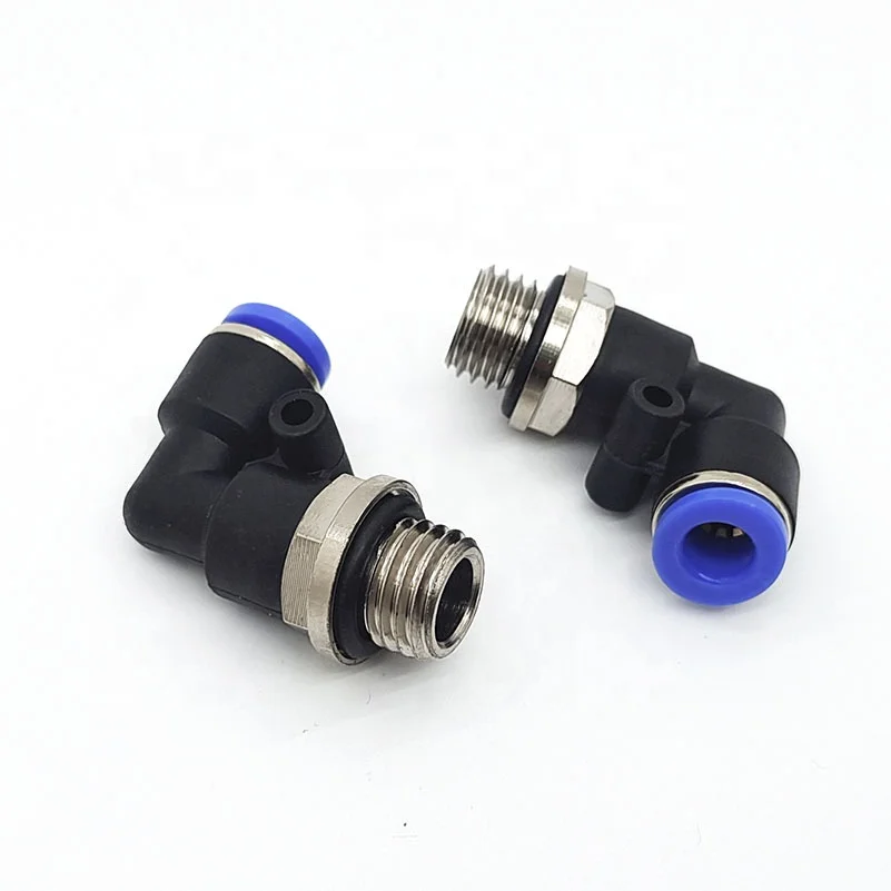 BSP NPT Elbow PL type 90 Degree threaded quick pneumat push to connect pipe fitting