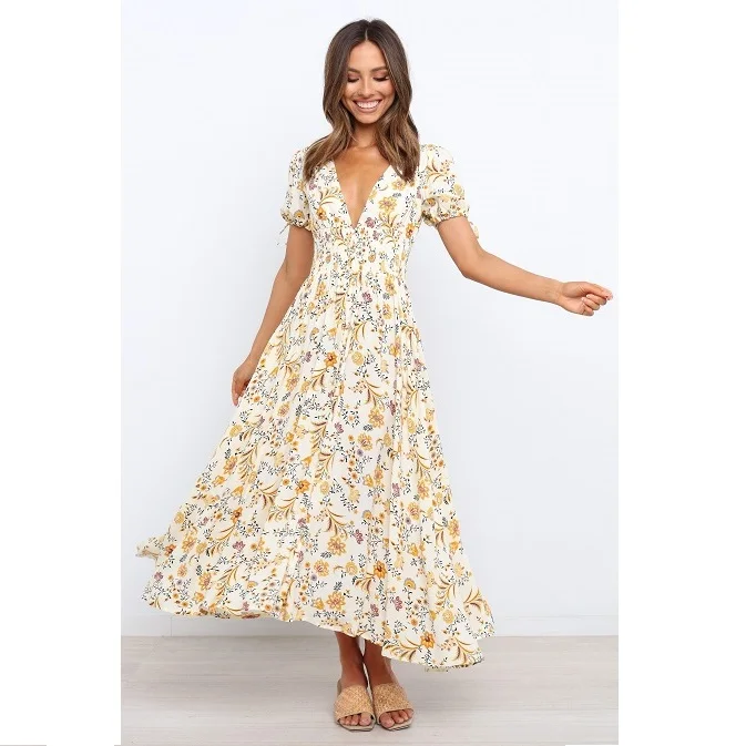 Доставка оптом от поставщика Ourun, недорогие Элегантные повседневные платья с длинным рукавом, женское летнее Повседневное платье