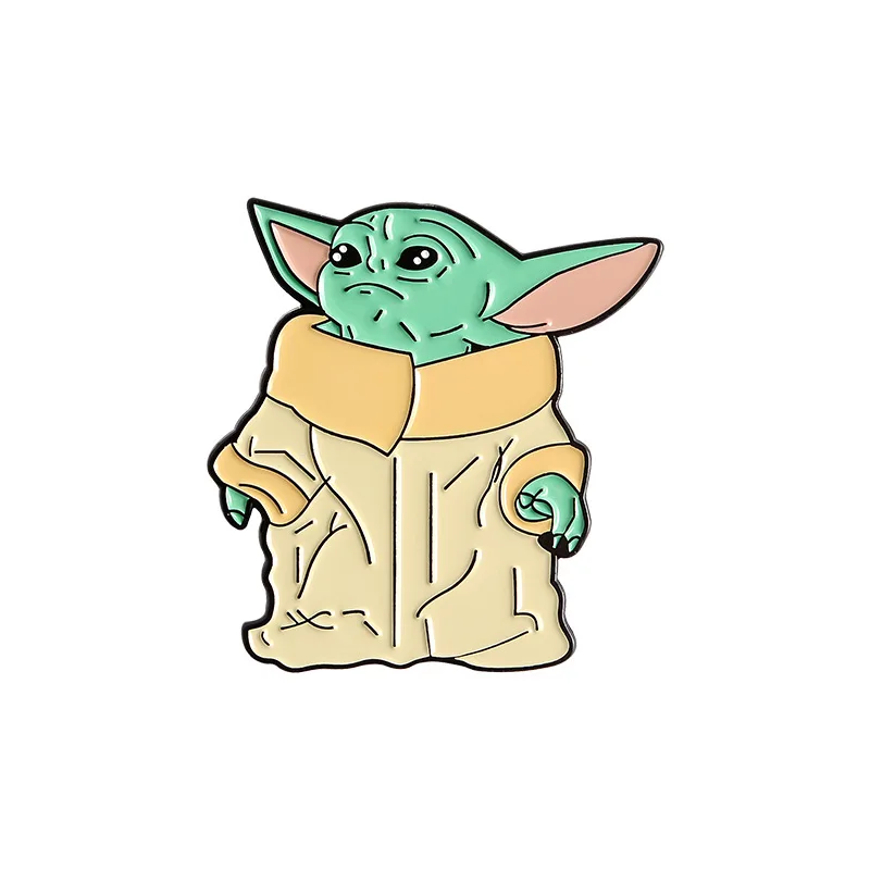 Детская Мягкая эмалированная шпилька для шляпы YODA готовая к