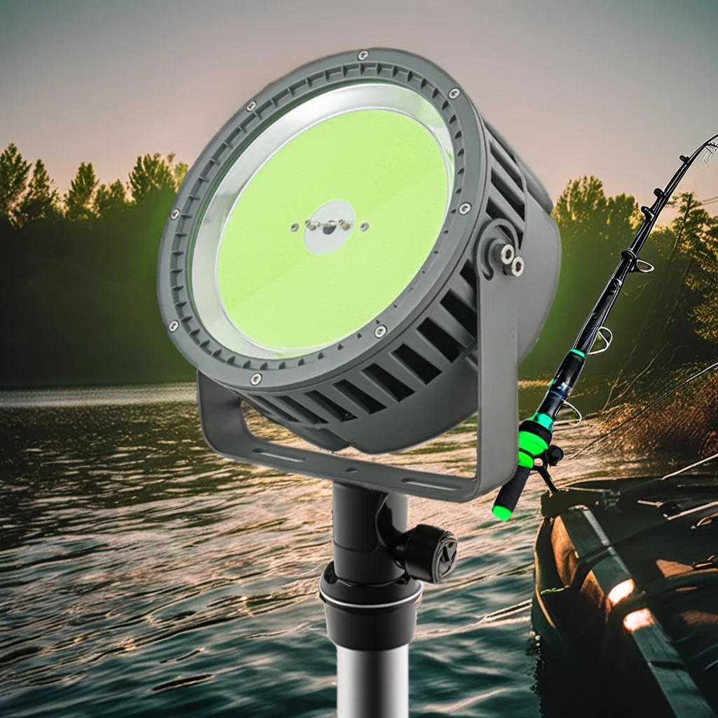 2024 Newly Designed IP66 Gray Blue Yellow Aluminium Emitting Green LED Squid Boat Fishing Lamp 1000W 1200W Night Fishing