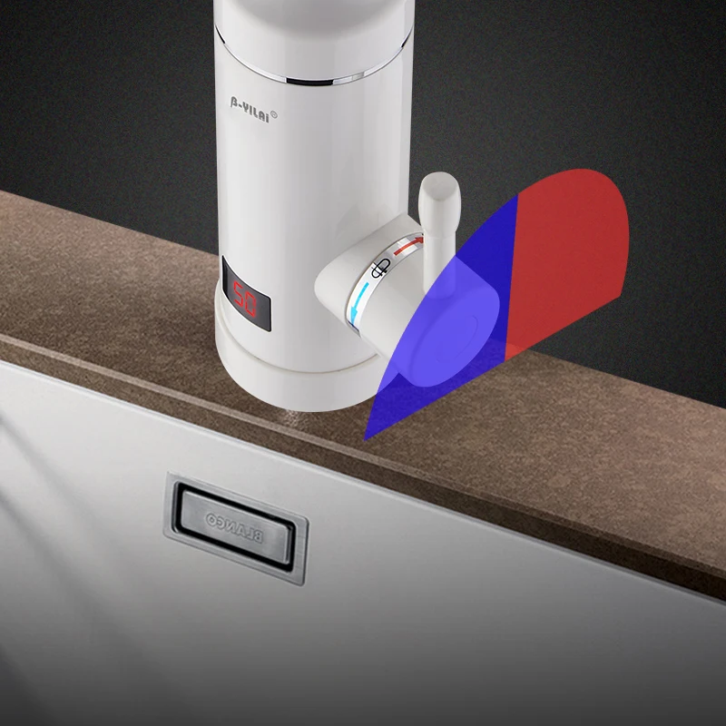 220V Wholesale High Quality Warm Water Led Display Kitchen Water Heating Digital Faucet