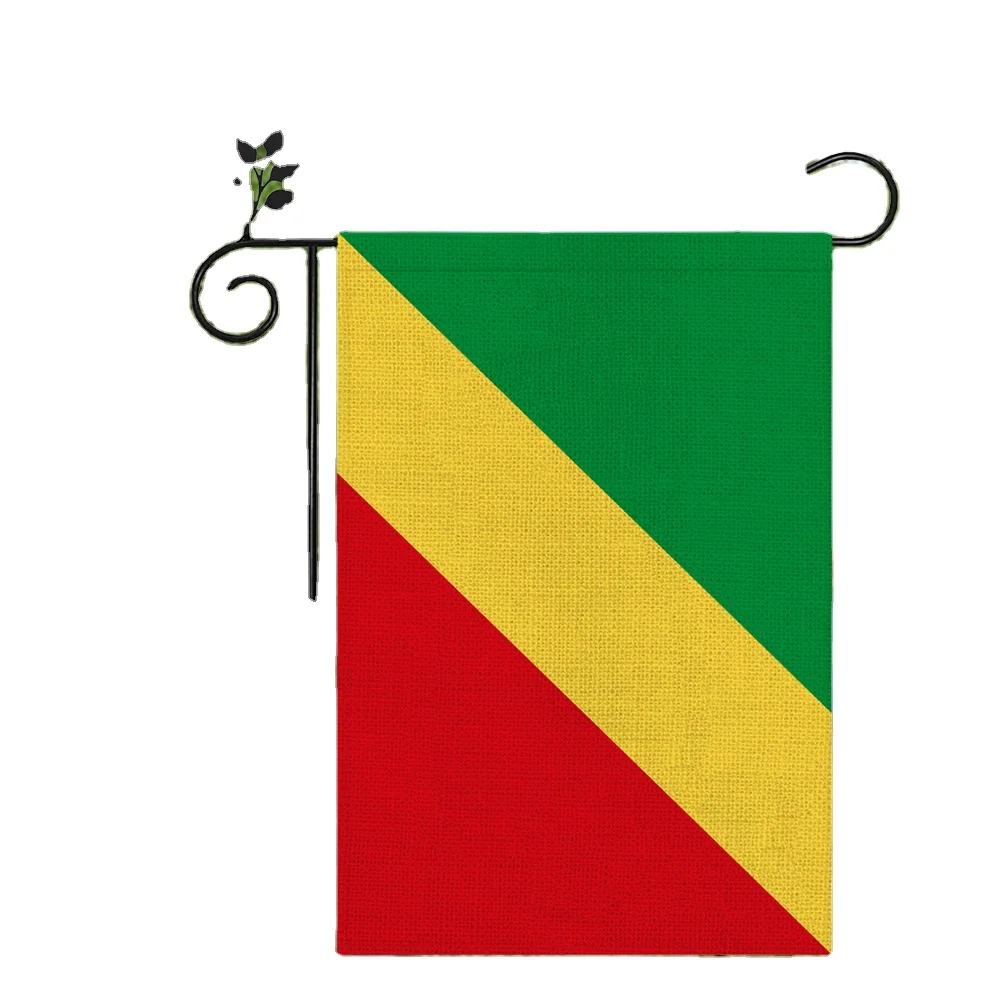 Best-selling Republic of the Congo Courtyard Garden Flag  Unique Atmosphere Decoration Can Be Customized 18*12 In
