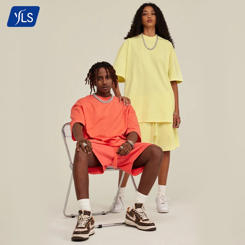 YLS Men Short Sets Two Piece Custom Private Label Blank Sports Wear Track Suits Set Plain Summer Short Set For Men