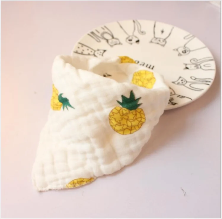 
Baby Saliva Towel Triangle Scarf Cotton Baby Bib Newborn Cotton Gauze Snap Bib 