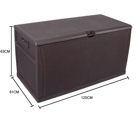 
Heavy Duty Rattan Style Plastic Deck Garden Storage Box 