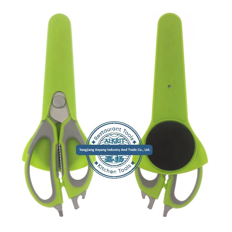 (JYSC-A132) Hangable Kitchen Scissors Serrated Blade with Magnet Sleeve for Cutting Meat, Nuts, Vegetables, Herbs