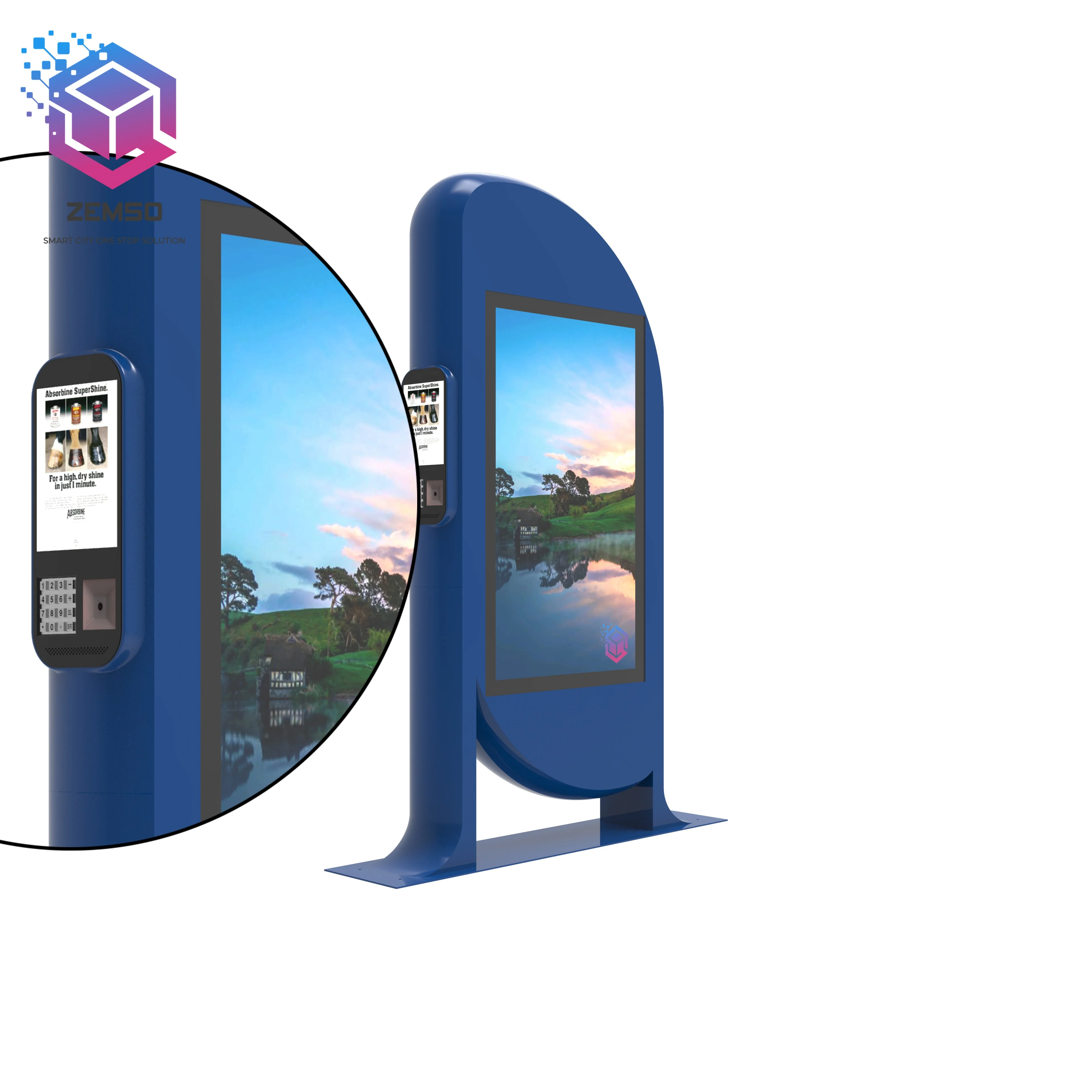 Smart LCD touch screen self service order payment kiosk with QR code scanner