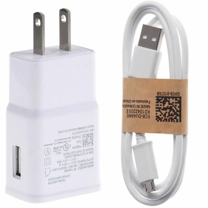Для Samsung Galaxy S3 S4 S6 S7 край J2 J3 J5 J7 зарядное устройство адаптер для путешествий ЕС и США 1 м USB кабель для зарядки, зарядное устройство для мобильного телефона