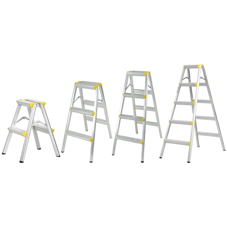 Manufacturers Jinhua stairs Household 4 Step Aluminum foldable Ladders Double Side (1600574863812)