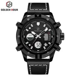 GOLDENHOUR analog waterproof custom minimalist japan mi quartz stainless multifunctional digital sports watches for men