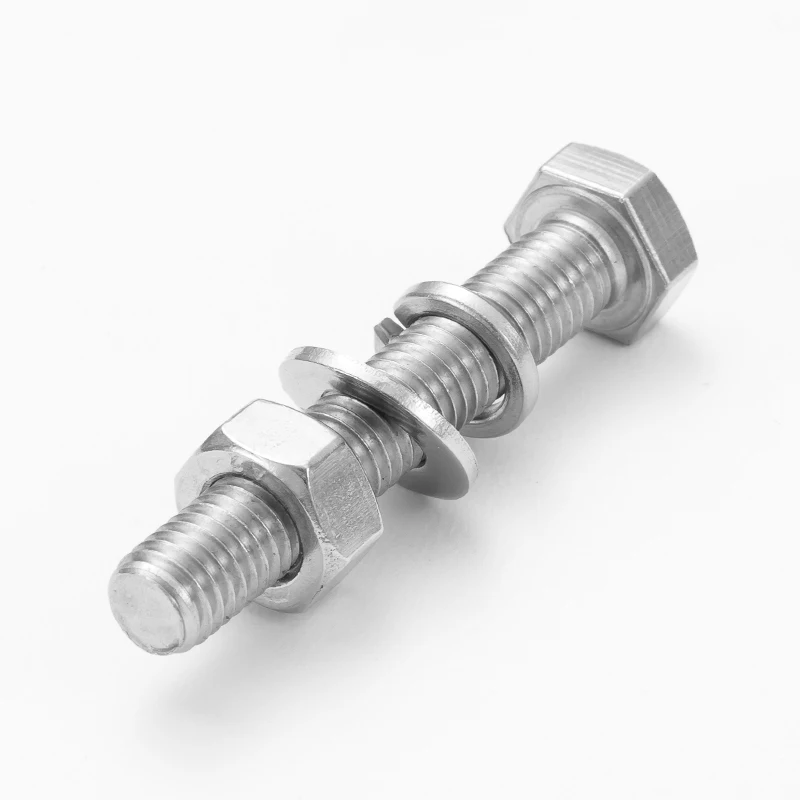 DIN933/DIN934/DIN125/GB93 304 stainless steel  hexagon full-thread bolt trim cartridge case