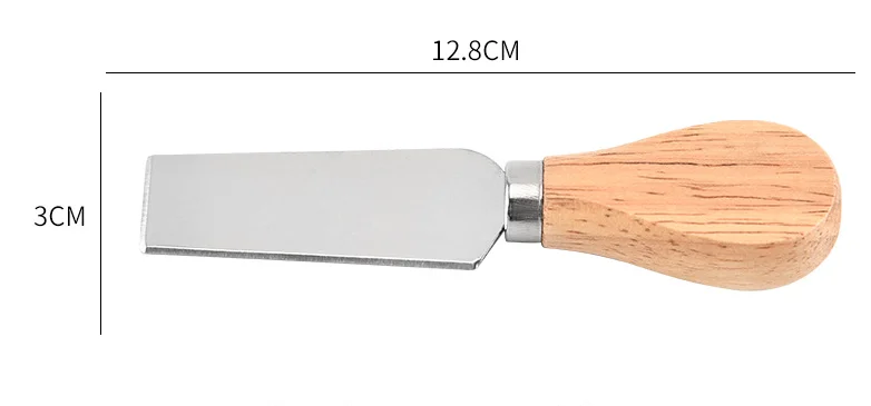 hot sell 4 Piece Wooden Handle Stainless Steel Cheese Knife Set  Cheese Cutter  Spatula Butter Knives kitchen Baking Tools